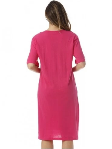 Nightgowns & Sleepshirts Short Sleeve Nightgown Sleep Dress for Women Sleepwear - Fuchsia - Jesus Savior - CV189TA2CEM $12.51