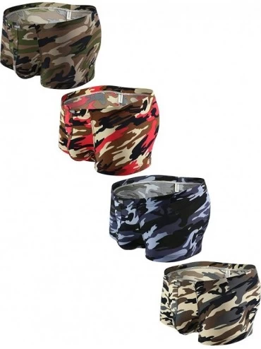 Boxer Briefs Men's Camouflage Boxer Briefs Stretch Pouch Underwear Low Rise Mens Under Panties - 4 Pack - CL193EAMD7I $38.89