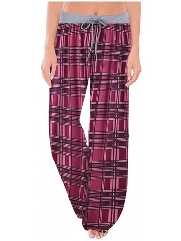 Bottoms Sweatpants for Women Tall-Women's Comfy Casual Pajama Pants Striped Print Drawstring Palazzo Lounge Pants Wide Leg - ...