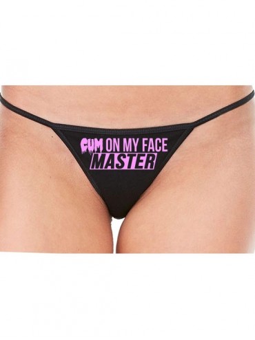 Panties Cum On My Face Master Cumslut Cumplay Black String Thong Panty - Bubble Gum Pink - C3195AYOCQY $35.06