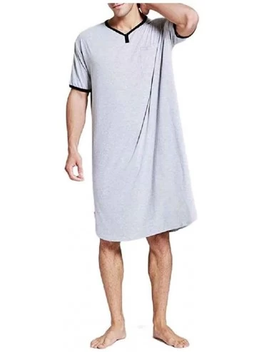 Sleep Sets Mens Lounger Short Sleeve Summer Plus-Size Loose Casual Leisure Pj Set - Grey - CG199CQH6T7 $24.53