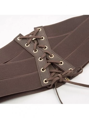 Bustiers & Corsets Women Steampunk Lace-up Cinch Belt Tied Corset Belt - Brown - CA18I2EI6I3 $10.32