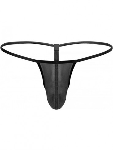 G-Strings & Thongs Men's Sheer Mesh See Through Low Rise Bulge Pouch G-String Thong T-Back Underwear - Black - CF19DCY4GZG $2...