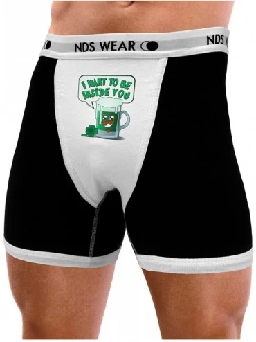 Boxer Briefs TooLoud Green Beer - Inside You Mens Boxer Brief Underwear - Black-with-white - C912DQO1X8B $40.99