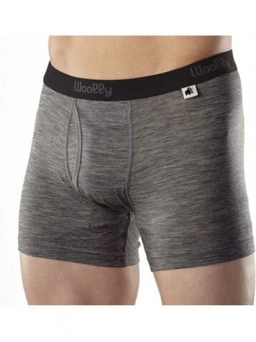 Boxer Briefs Men's Merino Wool Boxer Brief - Everyday Weight - Wicking Breathable Anti-Odor - Charcoal - C212HLDUTW9 $49.76