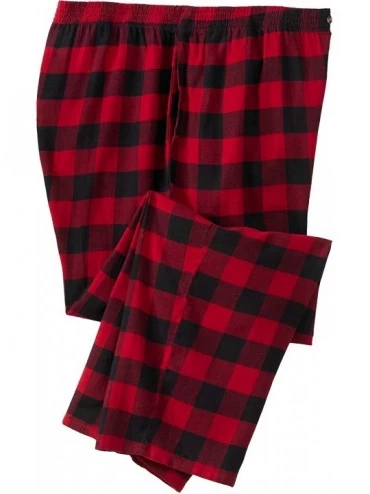 Sleep Bottoms Men's Big & Tall Flannel Plaid Pajama Pants Pajama Bottoms - Red Buffalo Check (0157) - C818TI38M0Z $61.72