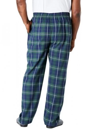 Sleep Bottoms Men's Big & Tall Flannel Plaid Pajama Pants Pajama Bottoms - Red Buffalo Check (0157) - C818TI38M0Z $37.20
