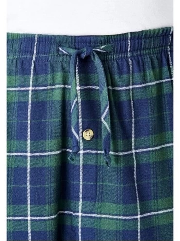 Sleep Bottoms Men's Big & Tall Flannel Plaid Pajama Pants Pajama Bottoms - Red Buffalo Check (0157) - C818TI38M0Z $37.20
