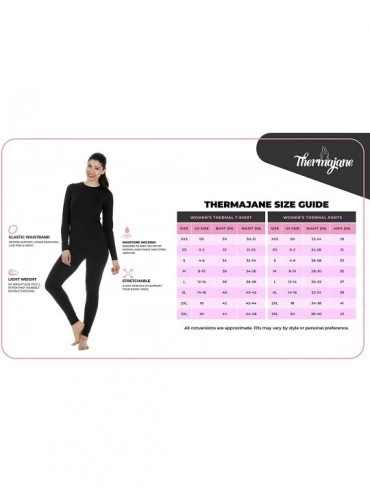 Thermal Underwear Women's Ultra Soft Thermal Underwear Long Johns Set with Fleece Lined - Black - CV120Y3OHJJ $27.65