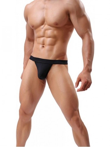 G-Strings & Thongs Men's Thongs Underwear Micro Mesh Stretch Thong T-Back Men's Briefs Pack Soft Bulge Bikini - 3-pack-black ...