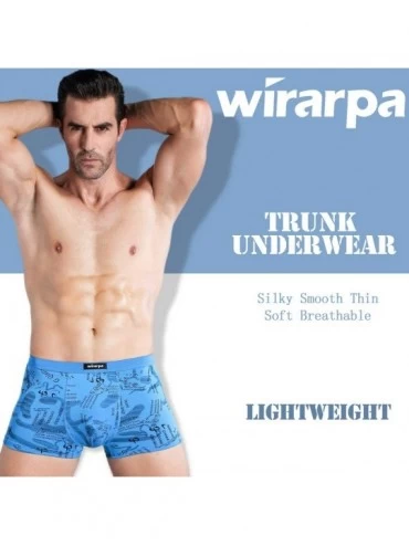 Boxer Briefs Men's Breathable Modal Microfiber Trunks Underwear Covered Band Multipack - 1401-4p-print Design - CM18N95Y33A $...