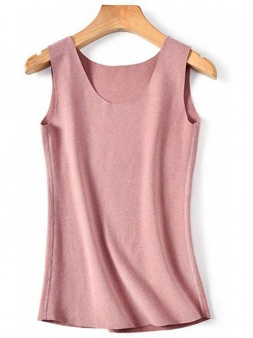 Thermal Underwear Women's Heated Thermal Vest Underwear Sleeveless Tank Top Vest T-Shirt - Nude Pink - CV194GQTLE6 $33.21