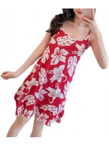 Nightgowns & Sleepshirts Women's Sexy Sleep Dress Loungewear Camisole Printing Nightgowns - 3 - C119C4Z93D4 $18.85