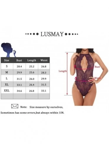 Baby Dolls & Chemises Ladies Babydoll Teddy Sexy Lingerie Jumpsuit Pajamas Set - Red - CA197X5G0SK $23.10