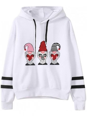Bustiers & Corsets Womens Printed Hooded Sweatshirt Casual Long Sleeve Pullover Tops for Valentine's Day - F - CU1945DEZ2Q $3...