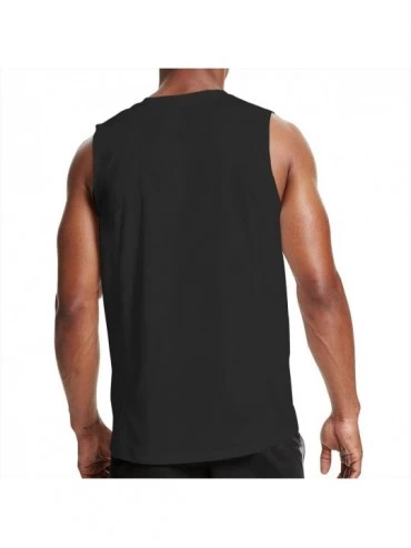 Undershirts Men's Black Round Neck Sleeveless T-Shirt-Rick Springfield Printing Outdoor Sports Cotton Sleeveless Top for Home...