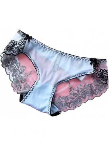Garters & Garter Belts Women's Underwear Sexy Lace Embroidery Bikini Panties Silky Comfy Lace Panties - Blue - CV196RITH6W $1...
