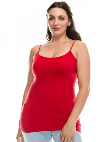 Camisoles & Tanks Plus Size The Excellent Camisole (1XL-3XL) -Made in USA - Red - CJ18EYG0YAL $11.94