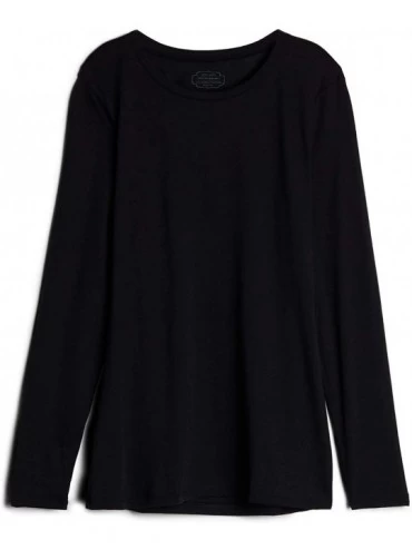 Tops Womens Long-Sleeved Ultrafresh Supima Cotton Jumper - Black - 019 - Black - CS1928MQKRZ $31.68