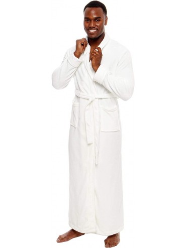 Robes Men's Big and Tall Full Length Long Bathrobe House Coat Pajamas - White - CR188QEYOZ4 $65.78