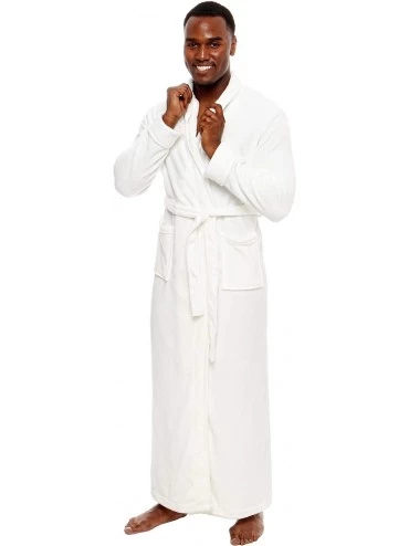 Robes Men's Big and Tall Full Length Long Bathrobe House Coat Pajamas - White - CR188QEYOZ4 $63.31