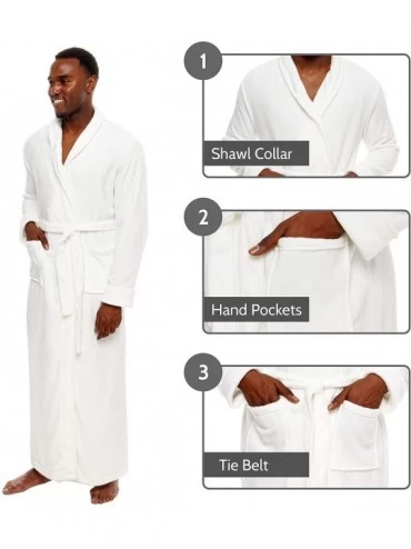Robes Men's Big and Tall Full Length Long Bathrobe House Coat Pajamas - White - CR188QEYOZ4 $37.82