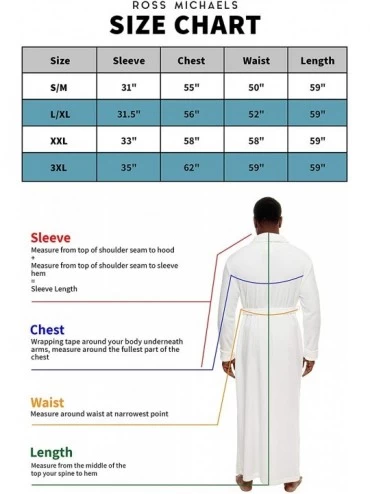 Robes Men's Big and Tall Full Length Long Bathrobe House Coat Pajamas - White - CR188QEYOZ4 $37.82
