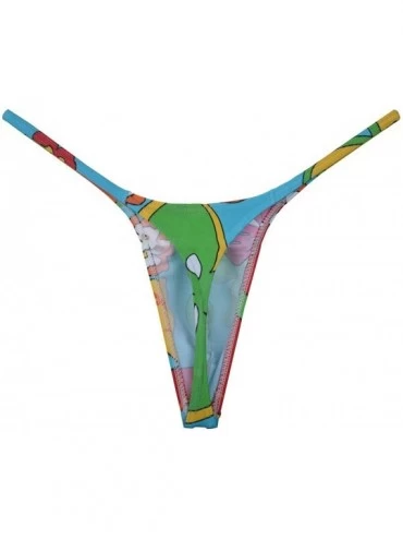 G-Strings & Thongs Men Micro Cut Slim Sport Thongs Underwear Tangas Printed Diamond Back G Strings Swim Nylon Shorts Jockss -...