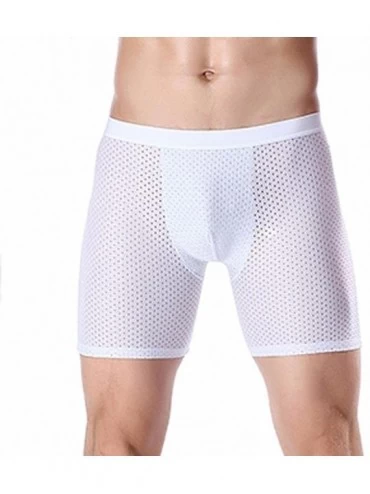 Boxer Briefs Men's Underwears Plus Size Boxer Briefs Shorts Underpants Knickers Trunks - White - C8180NE4Y70 $20.41