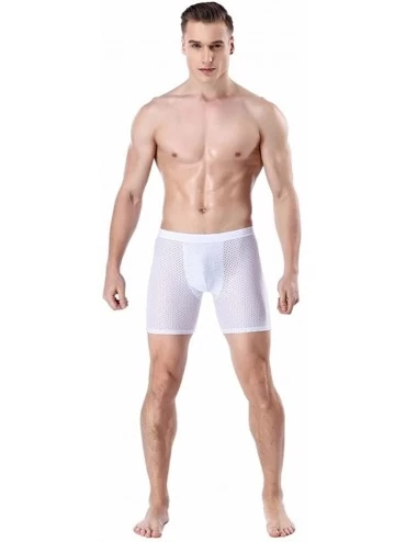 Boxer Briefs Men's Underwears Plus Size Boxer Briefs Shorts Underpants Knickers Trunks - White - C8180NE4Y70 $8.59
