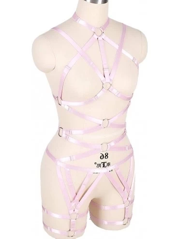 Garters & Garter Belts Women's Body Harness Bra Set Strap Bra Hollow Punk Gothic Carnival Plus Size Clothing Accessories - Pi...