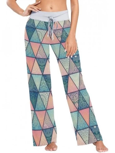 Bottoms Mandalas Islam Arabic Ottoman Triangle Motifs Women's Pajama Pants Lounge Sleep Wear - Multi - CG19C6A8SU8 $26.58