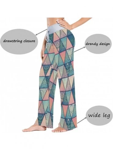 Bottoms Mandalas Islam Arabic Ottoman Triangle Motifs Women's Pajama Pants Lounge Sleep Wear - Multi - CG19C6A8SU8 $26.58