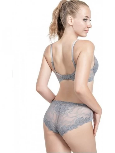 Panties 3 Pack Women's Sexy Lace Bikini Panties See Through Underwear Seamless Briefs - Grey-3pack - CH194TK6L8I $19.47