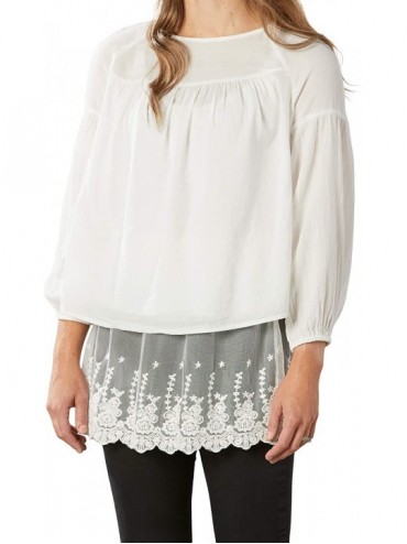 Camisoles & Tanks Elastic Waist White Lace Medium Polyester Fabric Camisole Shirt Extender - CE18NAG7QLY $47.65