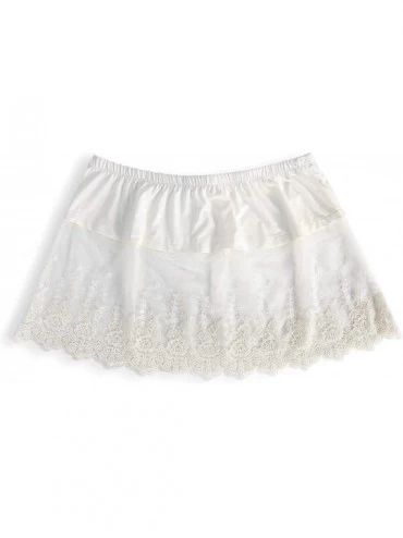 Camisoles & Tanks Elastic Waist White Lace Medium Polyester Fabric Camisole Shirt Extender - CE18NAG7QLY $17.67