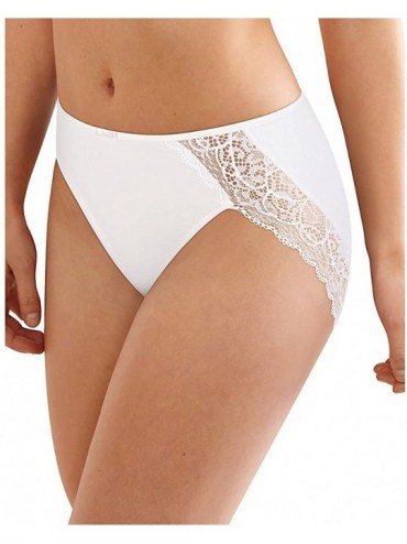 Panties Lace Desire Microfiber Hi-Cut Brief - White/White Lace - CS17AAMQT7M $23.06