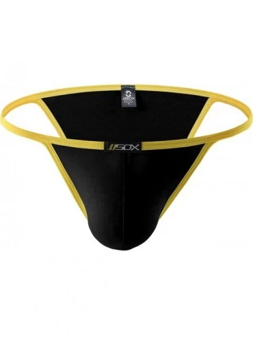 G-Strings & Thongs Men's Modal Low Waist Bikini Briefs Brazilian Cut Bulge Underwear - Black - CN19C265Q7G $26.52