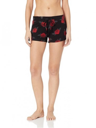 Bottoms Women's Lounge Pajama Short - Black/Red - CX18HTSQNH4 $66.92