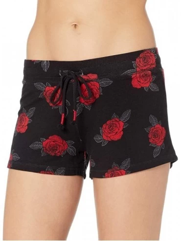 Bottoms Women's Lounge Pajama Short - Black/Red - CX18HTSQNH4 $28.57