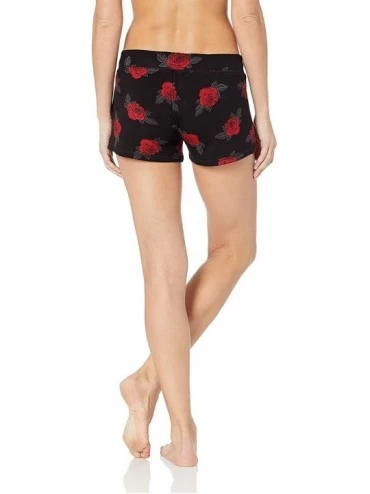 Bottoms Women's Lounge Pajama Short - Black/Red - CX18HTSQNH4 $28.57