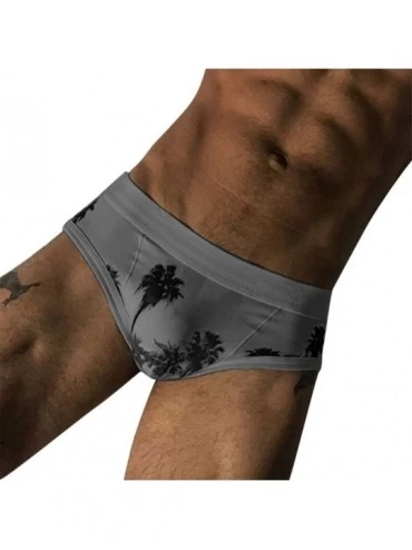 Boxers Summer Men's Sexy Printed Underwear Men's Beach Swimming Underwear - Black - CU18SYTZWNC $25.13