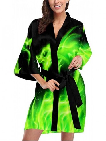 Robes Custom Fire Dragon with Wings Women Kimono Robes Beach Cover Up for Parties Wedding (XS-2XL) - Multi 2 - CV194WRT278 $1...