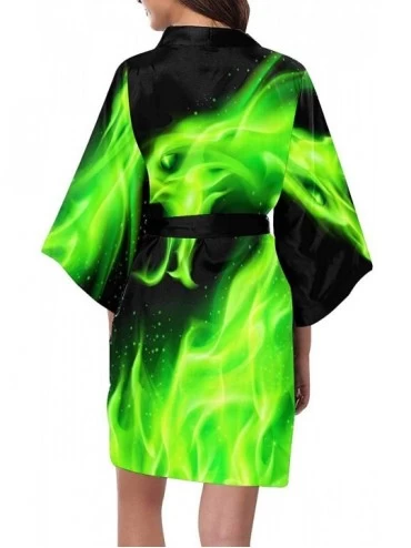 Robes Custom Fire Dragon with Wings Women Kimono Robes Beach Cover Up for Parties Wedding (XS-2XL) - Multi 2 - CV194WRT278 $5...