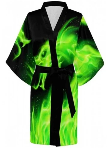 Robes Custom Fire Dragon with Wings Women Kimono Robes Beach Cover Up for Parties Wedding (XS-2XL) - Multi 2 - CV194WRT278 $5...