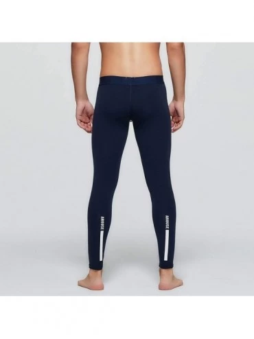Thermal Underwear Men's Compression Pants Thermal Underwear Bottoms Lightweight Sport Fitness Baselayer Legging - Navy - CO19...