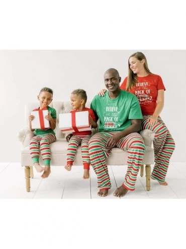 Sleep Sets Holiday Family Matching Pajama PJ Sets- Snowflakes- Santa- Christmas - Green Top-kids - CI18OENSI0E $26.17