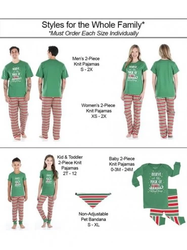 Sleep Sets Holiday Family Matching Pajama PJ Sets- Snowflakes- Santa- Christmas - Green Top-kids - CI18OENSI0E $26.17