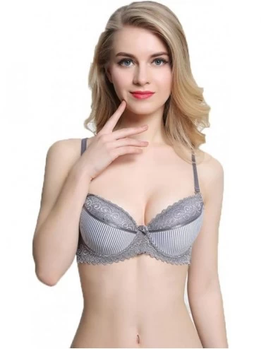 Bras Women's Minimizer Beauty Back Smoothing Wired Plus Size Support Bra-Gray-42/95D - Gray - CB1997GIKEI $27.31