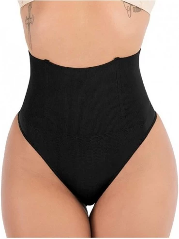 Bottoms Women Waist Cincher Girdle Tummy Control Sexy Thong Panty Slimmer Body Shaper - Black - CD18EHC373Q $19.48
